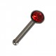 Surgical Steel Straight Pin Nose Bone Bar with Red Strass