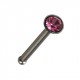 Gerader Nasenpiercing-Pin Chirurgenstahl Strassstein Rosa