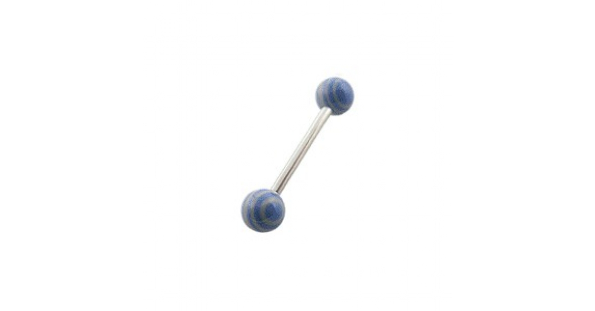 Acrylic Tongue Bar Ring w/ Gray Circles 2 Votre Piercing