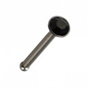 Gerader Nasenpiercing-Pin Chirurgenstahl Strassstein Schwarz