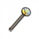 Surgical Steel Straight Pin Nose Bone Bar with Rainbow Strass