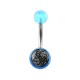 Bauchnabel Acryl Transparent Hellblau Spirale