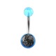 Nombril Acrylique Transparent Bleu Clair Spirale