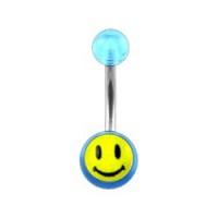Piercing Ombligo barato Acrílico Transparente Azul Claro Smiley