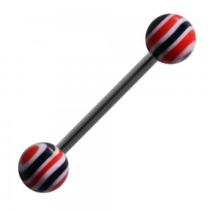 Black/Red Bonbon Acrylic Tongue Bar Ring