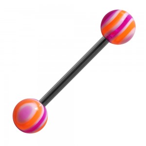 Purple/Orange Bonbon Acrylic Tongue Bar Ring