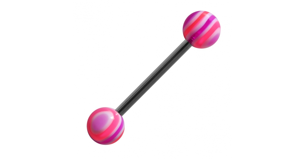 Pink/Purple Bonbon Acrylic Tongue Bar Ring Votre Piercing