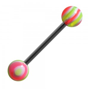 Green/Pink Bonbon Acrylic Tongue Bar Ring