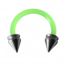 Ohr- / Tragus-Piercing Flexibel Gr&uuml;n Hohlspitzen Stahl 316L