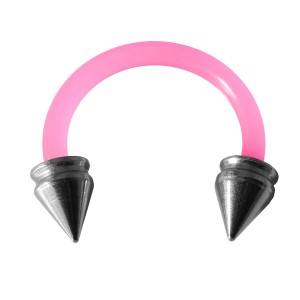 Ohr- / Tragus-Piercing Flexibel Rosa Hohlspitzen Stahl 316L