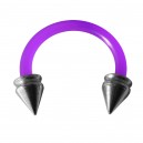 Piercing Tragus / Oreja Flexible Púrpura Spikes Huecos Acero 316L