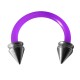 Purple Flexi Tragus/Earlob Ring w/ 316L Steel Hollow Spikes