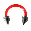 Red Flexi Tragus/Earlob Ring w/ 316L Steel Hollow Spikes