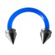 Dark Blue Flexi Tragus/Earlob Ring w/ 316L Steel Hollow Spikes