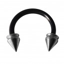 Ohr- / Tragus-Piercing Flexibel Schwarz Hohlspitzen Stahl 316L