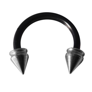 Ohr- / Tragus-Piercing Flexibel Schwarz Hohlspitzen Stahl 316L