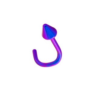 Piercing Nariz Titanio Grado 23 Anodizado Púrpura / Azul Spike