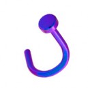Piercing Nariz Titanio Grado 23 Anodizado Púrpura / Azul Disco Plano