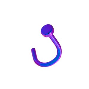 Piercing Nariz Titanio Grado 23 Anodizado Púrpura / Azul Disco Plano