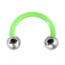 Ohr- / Tragus-Piercing Flexibel Grün Kugeln Stahl 316L