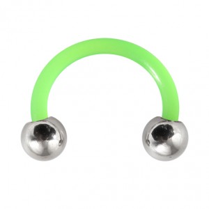 Ohr- / Tragus-Piercing Flexibel Gr&uuml;n Kugeln Stahl 316L