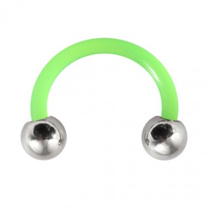 Piercing Tragus / Oreja Flexible Verde Bolas Acero 316L