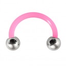 Ohr- / Tragus-Piercing Flexibel Rosa Kugeln Stahl 316L