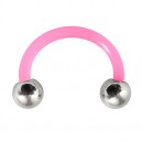 Pink Flexi Tragus/Earlob Ring w/ 316L Steel Balls