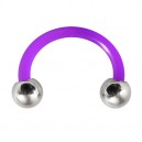 Ohr- / Tragus-Piercing Flexibel Lila Kugeln Stahl 316L