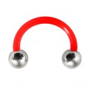 Ohr- / Tragus-Piercing Flexibel Rot Kugeln Stahl 316L