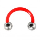 Piercing Tragus / Oreja Flexible Rojo Bolas Acero 316L