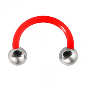 Ohr- / Tragus-Piercing Flexibel Rot Kugeln Stahl 316L