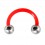 Ohr- / Tragus-Piercing Flexibel Rot Kugeln Stahl 316L