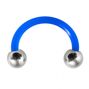 Dark Blue Flexi Tragus/Earlob Ring w/ 316L Steel Balls