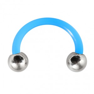 Piercing Tragus / Oreja Flexible Azul Claro Bolas Acero 316L