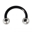 Ohr- / Tragus-Piercing Flexibel Schwarz Kugeln Stahl 316L