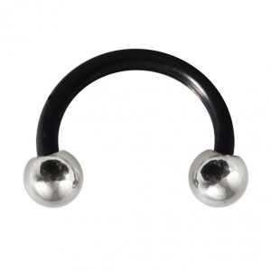 Ohr- / Tragus-Piercing Flexibel Schwarz Kugeln Stahl 316L