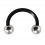 Ohr- / Tragus-Piercing Flexibel Schwarz Kugeln Stahl 316L