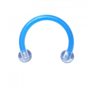 Tragus- / Septum-Piercing Bioplast Hellblau Kugeln