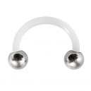 Ohr- / Tragus-Piercing Flexibel Weiß Kugeln Stahl 316L