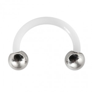 Ohr- / Tragus-Piercing Flexibel Weiß Kugeln Stahl 316L