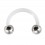 Ohr- / Tragus-Piercing Flexibel Wei&szlig; Kugeln Stahl 316L
