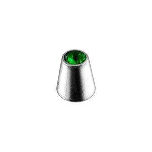 Einzelner Piercing-Kegel mit Dunkelgr&uuml;nenem Strass