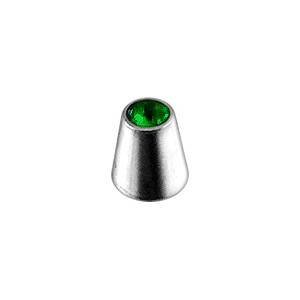 Piercing Only Cone with Dark Green Strass