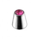 Einzelner Piercing-Kegel mit Rosanem Strass