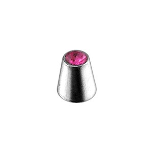 Einzelner Piercing-Kegel mit Rosanem Strass