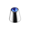 Einzelner Piercing-Kegel mit Dunkelblauem Strass
