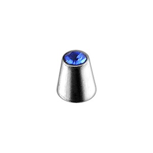 Einzelner Piercing-Kegel mit Dunkelblauem Strass