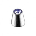 Einzelner Piercing-Kegel mit Hellblauem Strass