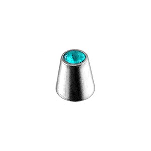 Einzelner Piercing-Kegel mit T&uuml;rkisenem Strass